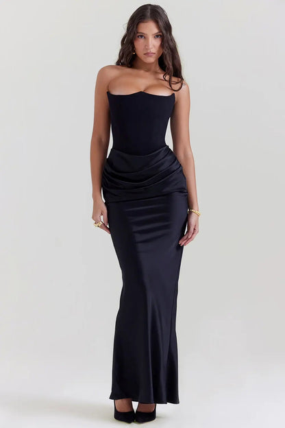 Lara - Elegante Bruiloft Gastenjurk Dames Strapless Corset met Geplooide Rok en Zeemeermin Zoom