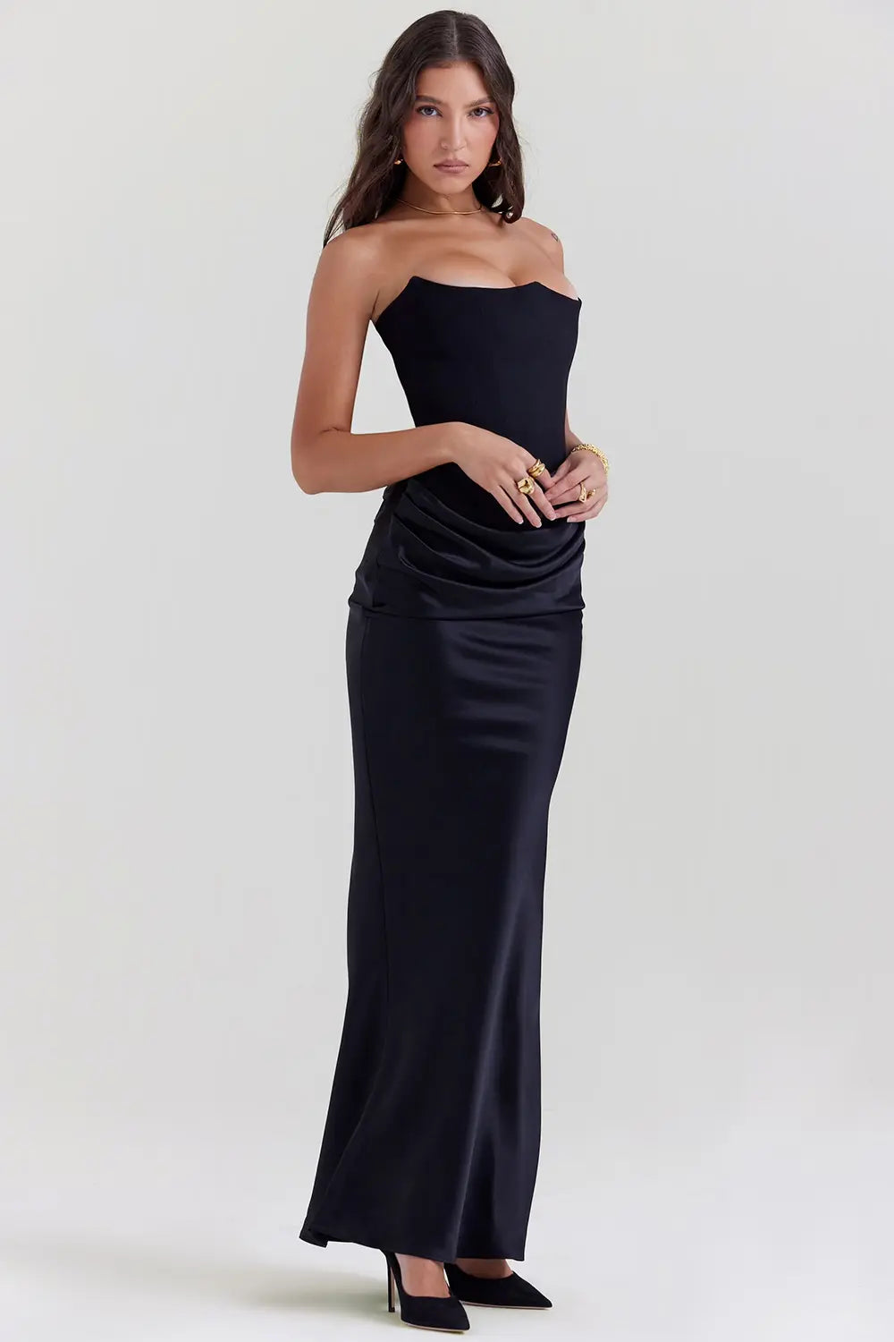 Lara - Elegante Bruiloft Gastenjurk Dames Strapless Corset met Geplooide Rok en Zeemeermin Zoom
