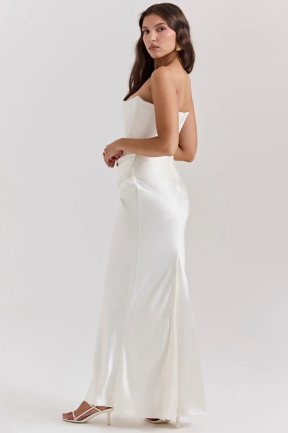Lara - Elegante Bruiloft Gastenjurk Dames Strapless Corset met Geplooide Rok en Zeemeermin Zoom