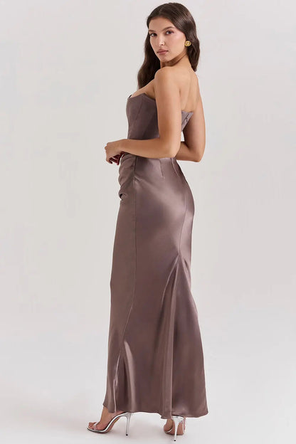 Lara - Elegante Bruiloft Gastenjurk Dames Strapless Corset met Geplooide Rok en Zeemeermin Zoom