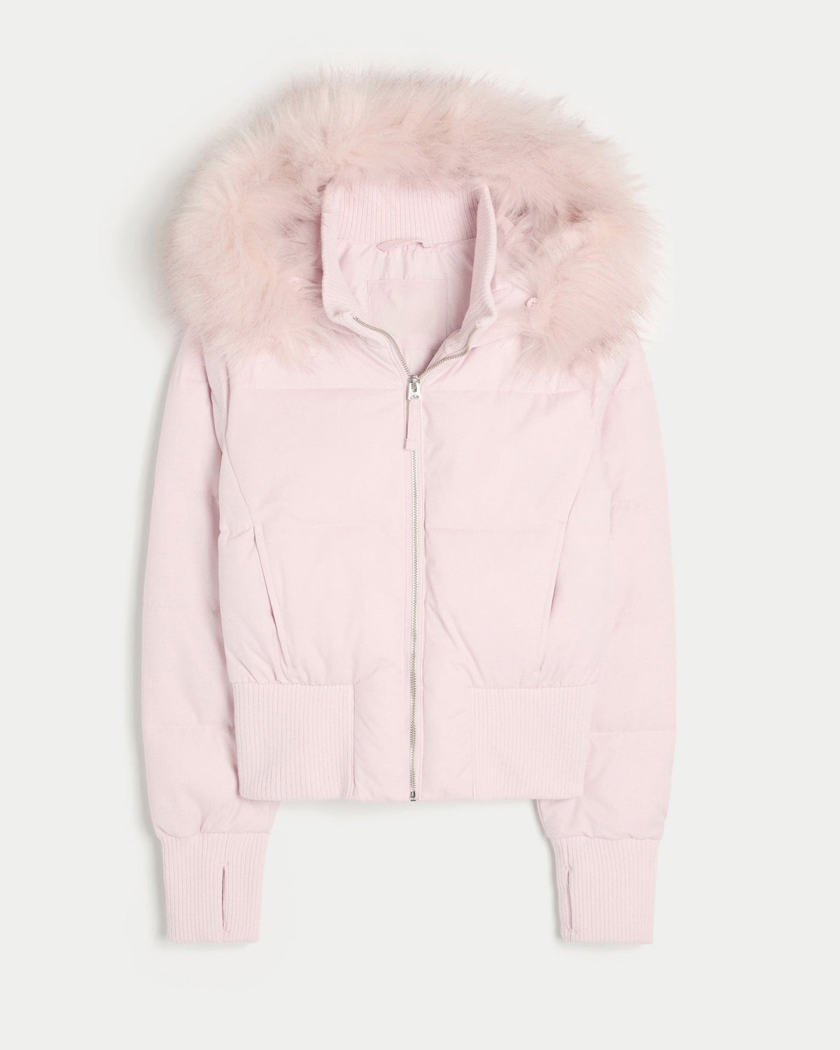 Lena - Dames Korte Winterjas Capuchon met Nepbontrand en Ritssluiting