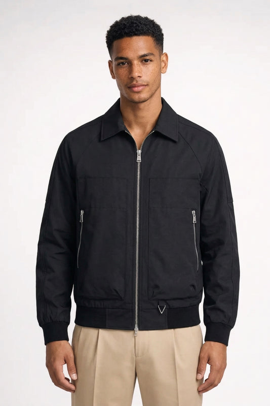 Zomerjas Heren - Relaxed Fit met Revers en Ritssluiting | Casual
