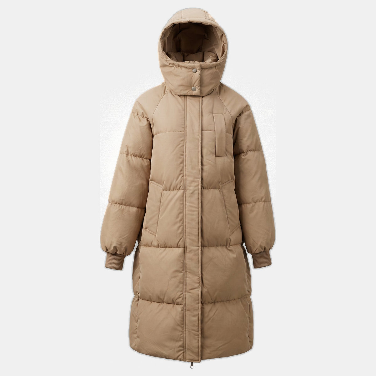 Lieke - Dames Lange Winterjas Puffer Gewatteerd met Capuchon en Drukknopen