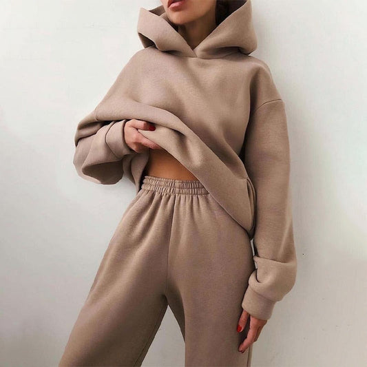 Lieke - Dames Loungewear Set Oversized met Capuchon en Joggingbroek