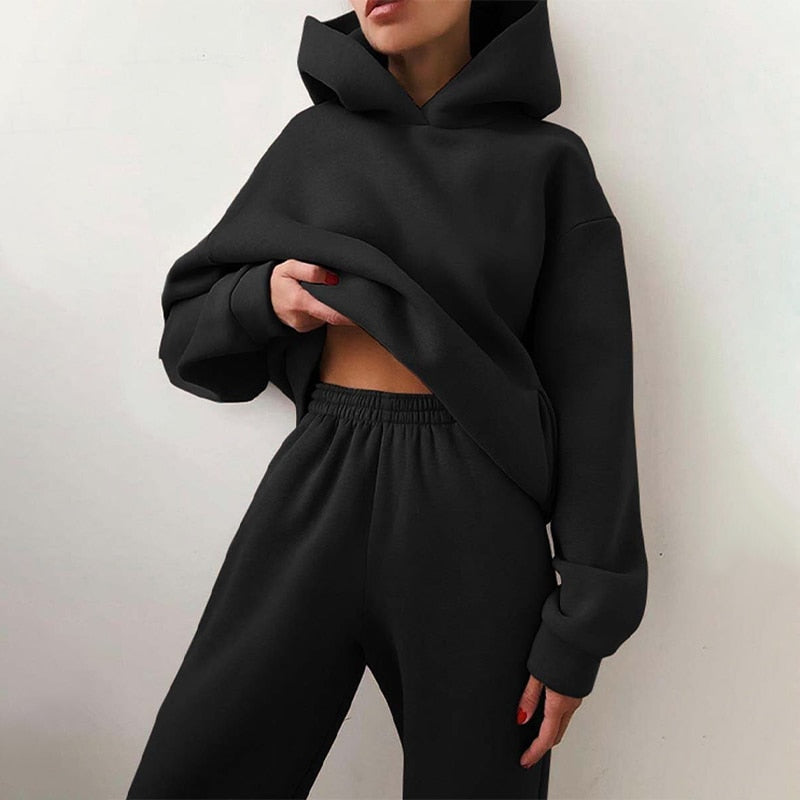 Lieke - Dames Loungewear Set Oversized met Capuchon en Joggingbroek
