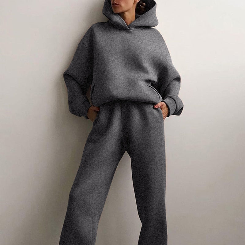 Lieke - Dames Loungewear Set Oversized met Capuchon en Joggingbroek