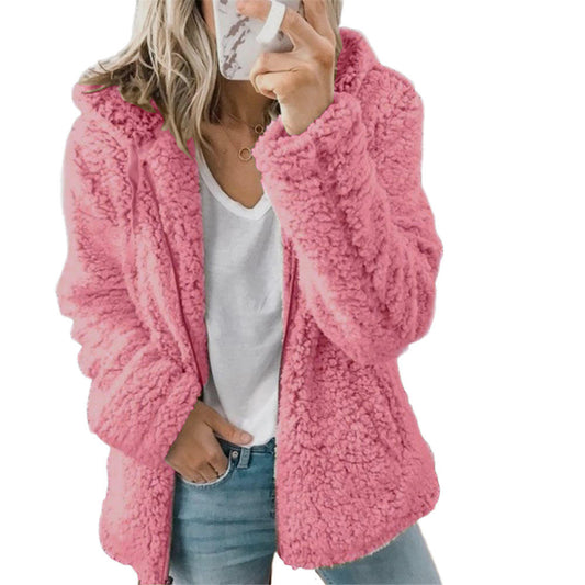Lieke - Dames Teddy Jas met Capuchon Ritssluiting en Steekzakken Herfst