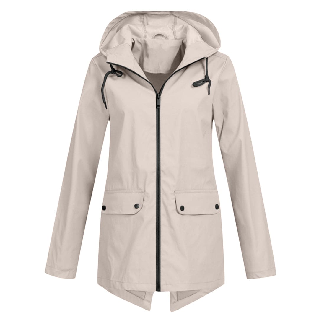 Lieke - Dames Waterdichte Regenjas Herfst met Capuchon en Ritssluiting