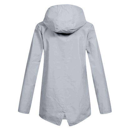 Lieke - Dames Waterdichte Regenjas Herfst met Capuchon en Ritssluiting
