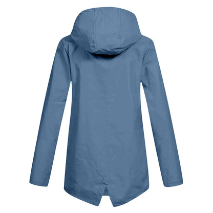 Lieke - Dames Waterdichte Regenjas Herfst met Capuchon en Ritssluiting