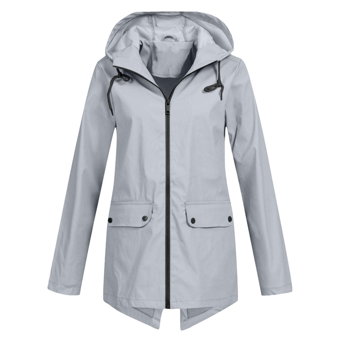Lieke - Dames Waterdichte Regenjas Herfst met Capuchon en Ritssluiting