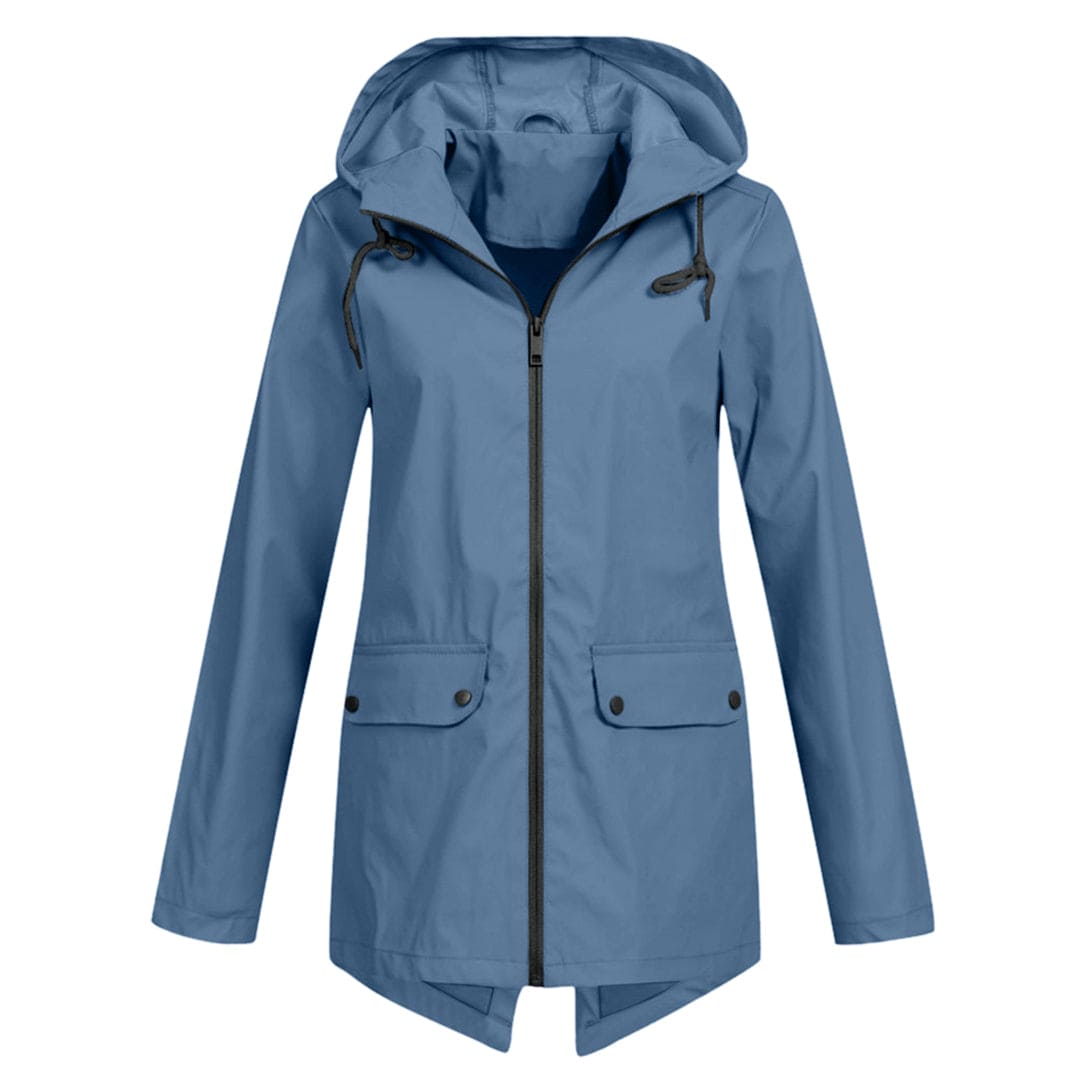 Lieke - Dames Waterdichte Regenjas Herfst met Capuchon en Ritssluiting