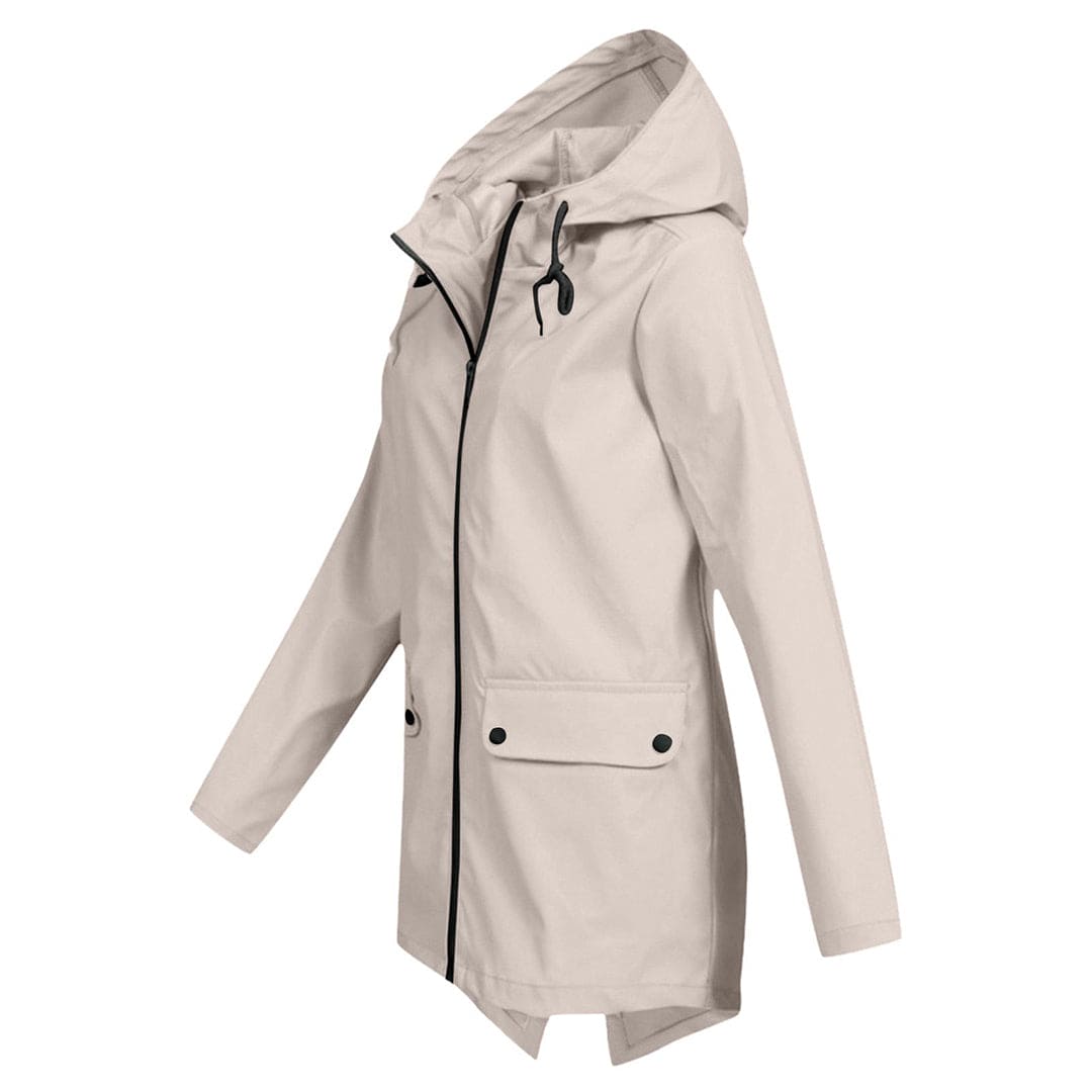 Lieke - Dames Waterdichte Regenjas Herfst met Capuchon en Ritssluiting