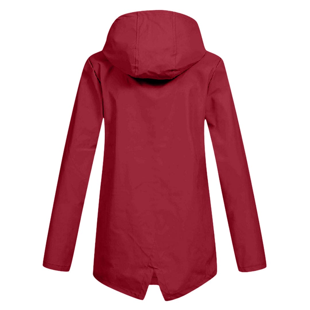 Lieke - Dames Waterdichte Regenjas Herfst met Capuchon en Ritssluiting