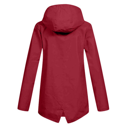 Lieke - Dames Waterdichte Regenjas Herfst met Capuchon en Ritssluiting