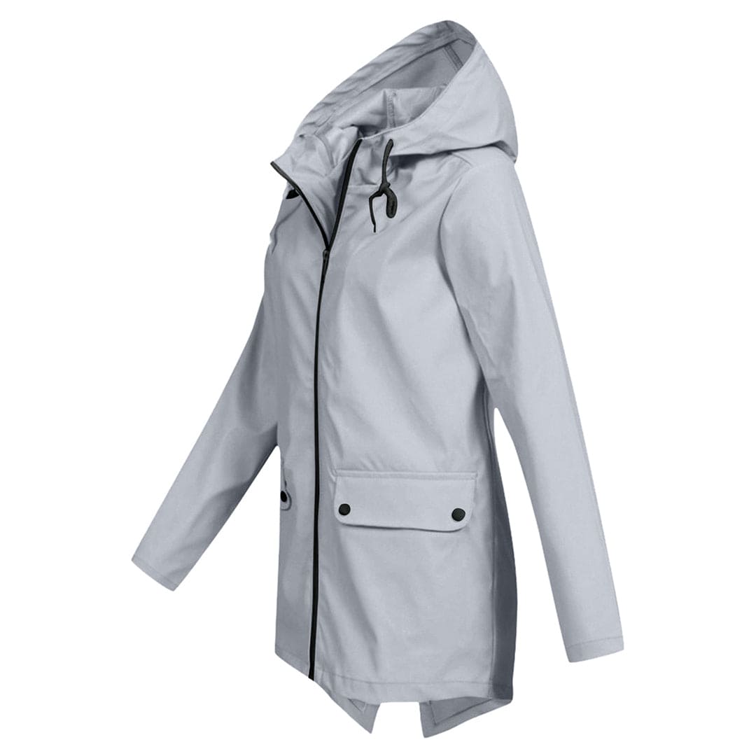 Lieke - Dames Waterdichte Regenjas Herfst met Capuchon en Ritssluiting