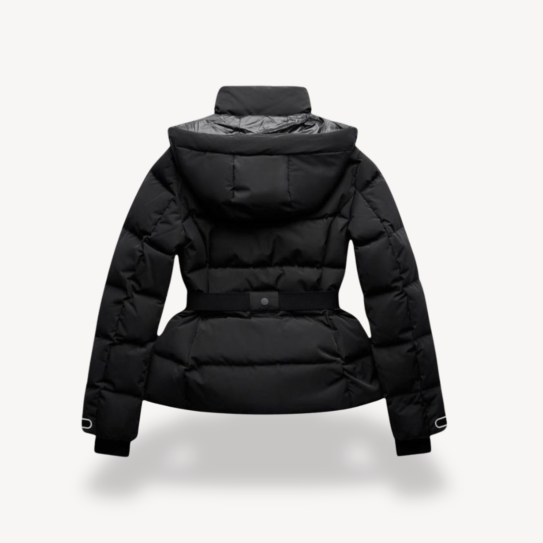 Lieke - Dames Winterjas Korte Parka met Ceintuur en Opstaande Kraag