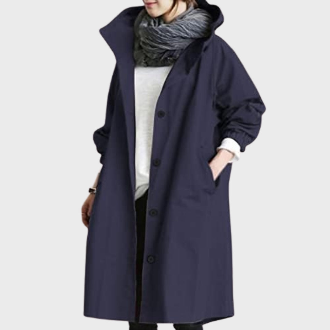 Lieke - Stijlvolle Regenjas Dames met Capuchon en Oversized Pasvorm