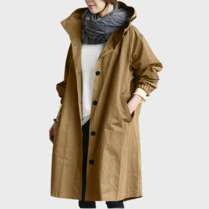 Lieke - Stijlvolle Regenjas Dames met Capuchon en Oversized Pasvorm
