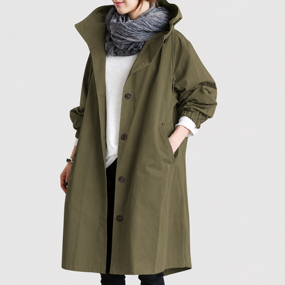Lieke - Stijlvolle Regenjas Dames met Capuchon en Oversized Pasvorm