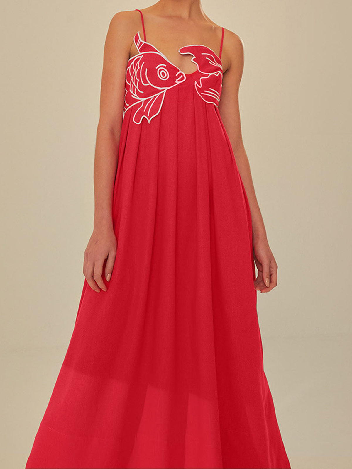 Lotte - Boho Zomerjurk Dames Maxi met Borduursel en Spaghettibandjes
