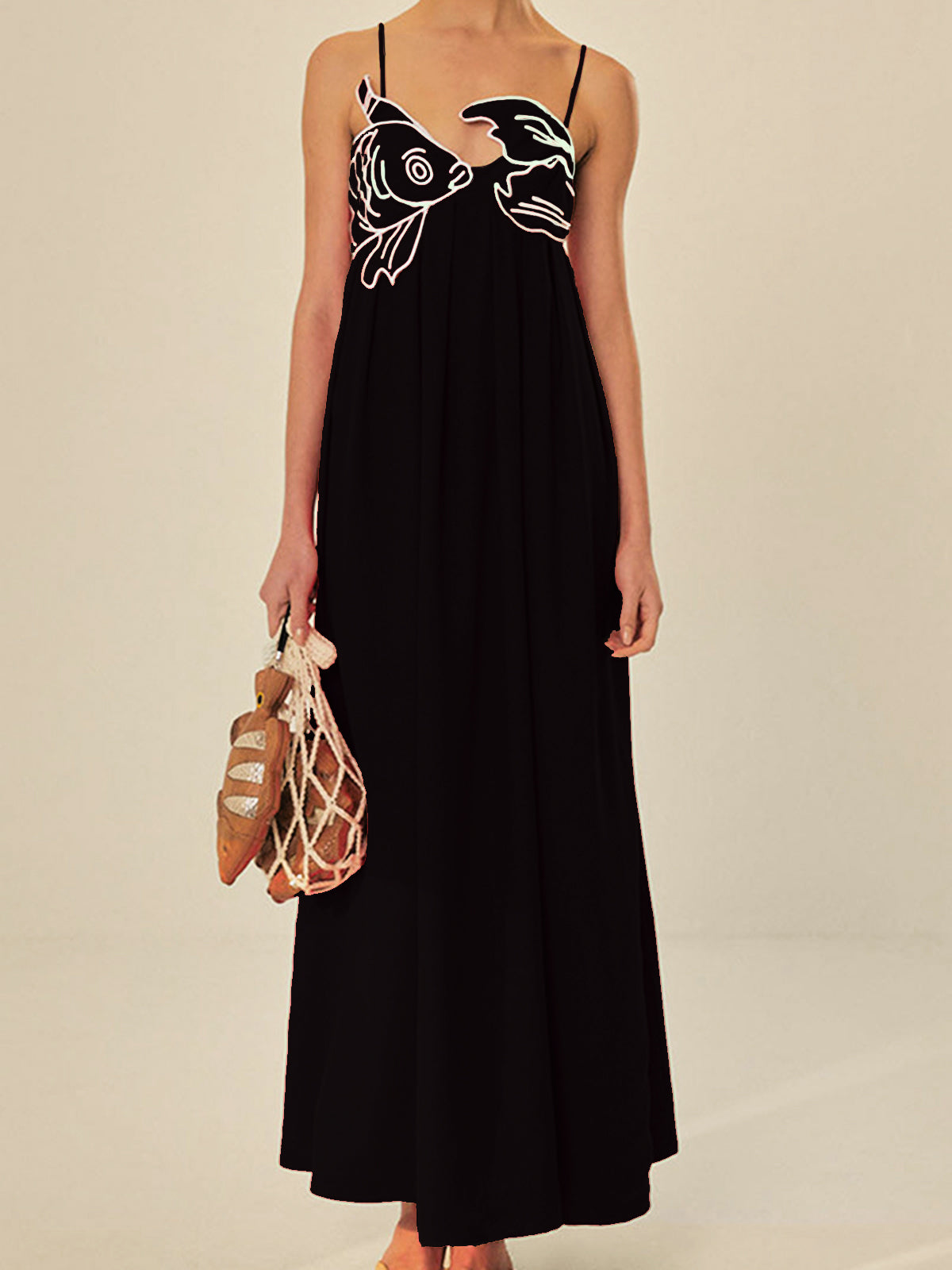 Lotte - Boho Zomerjurk Dames Maxi met Borduursel en Spaghettibandjes