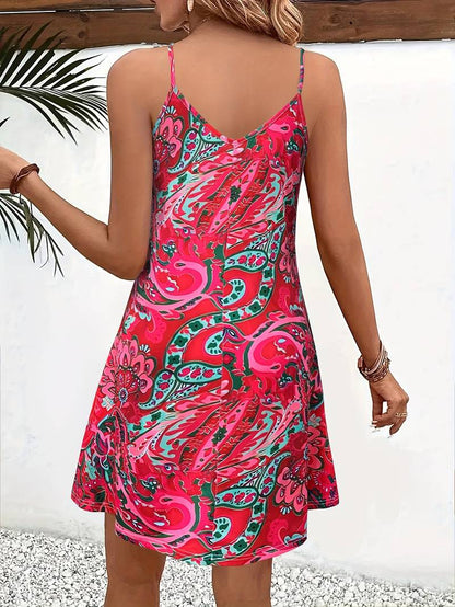 Lotte - Boho Zomerjurk Dames met Spaghettibandjes en Paisley Print