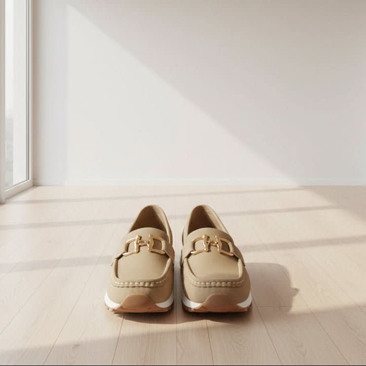 Lotte - Comfortabele Orthopedische Loafers Dames met Gouden Kettingdetail