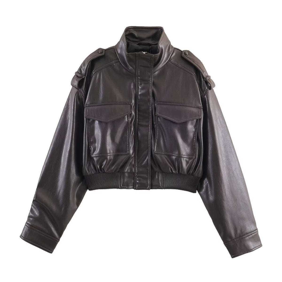 Lotte - Dames Jas Cropped voor de Herfst met Opstaande Kraag