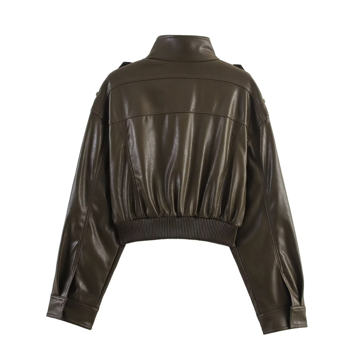 Lotte - Dames Jas Cropped voor de Herfst met Opstaande Kraag
