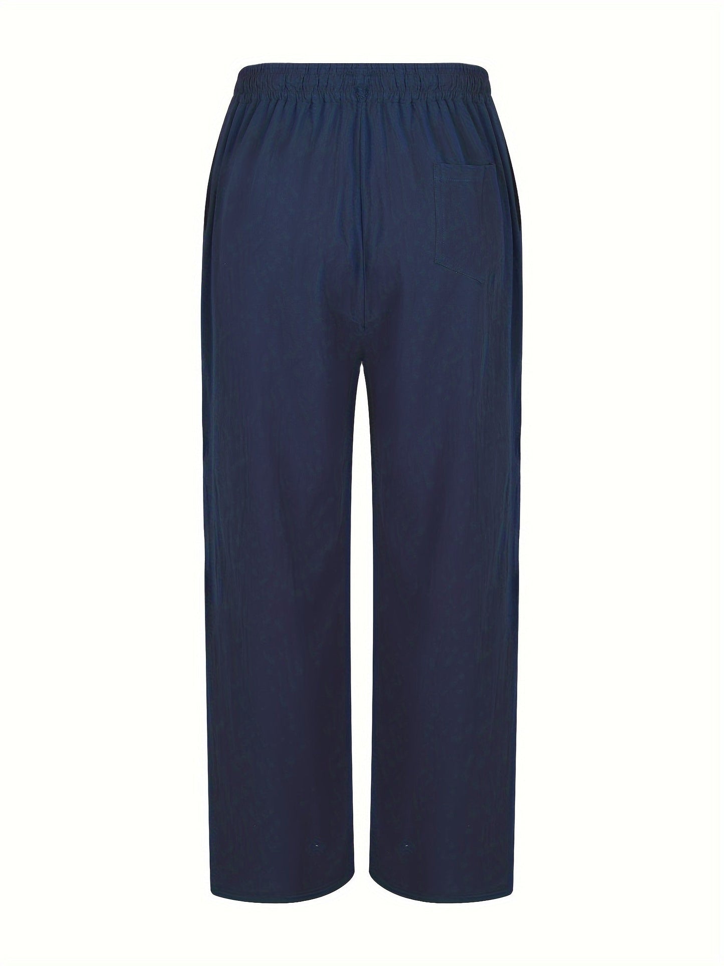 Lucas - Casual Linnen Broek Heren met Ruimvallende Pijpen en Elastische Taille