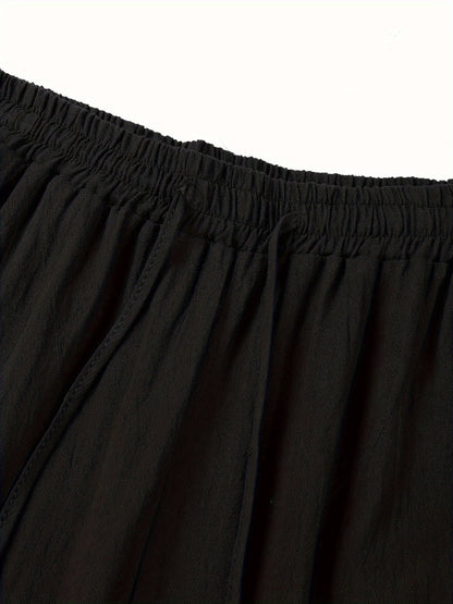 Lucas - Casual Linnen Broek Heren met Ruimvallende Pijpen en Elastische Taille