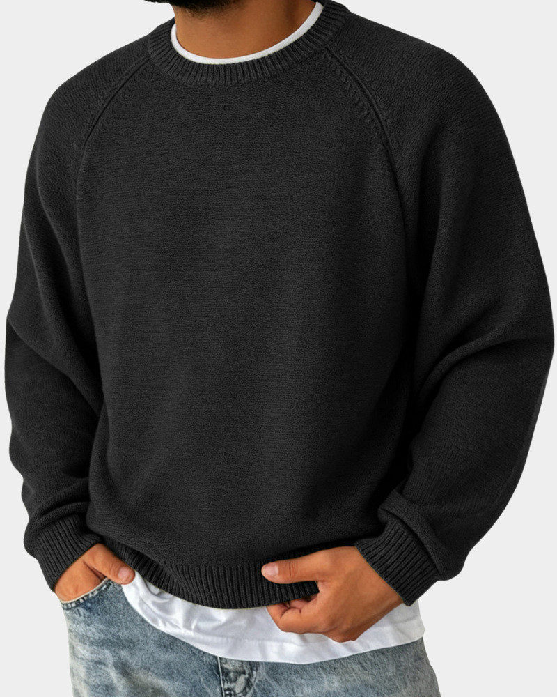 Lucas - Heren Trui Warm en Comfortabel met Ronde Hals en Raglanmouwen