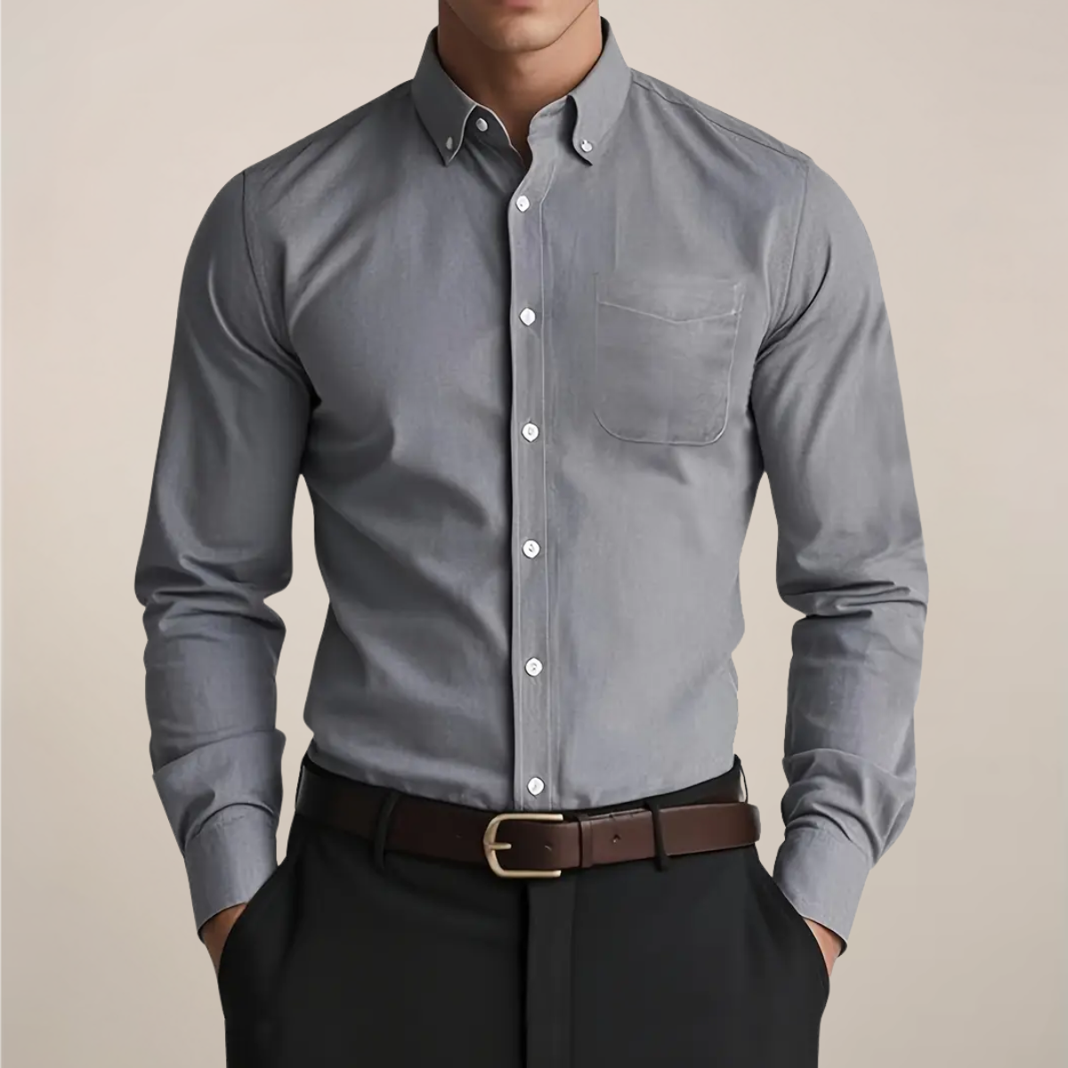 Lucas - Trendy Overhemd Heren met Casual Smart Uitstraling en Verzorgde Pasvorm