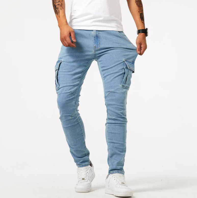 Luuk - Heren Cargobroek Relaxed Fit met Toelopende Pijpen en Zijzakken