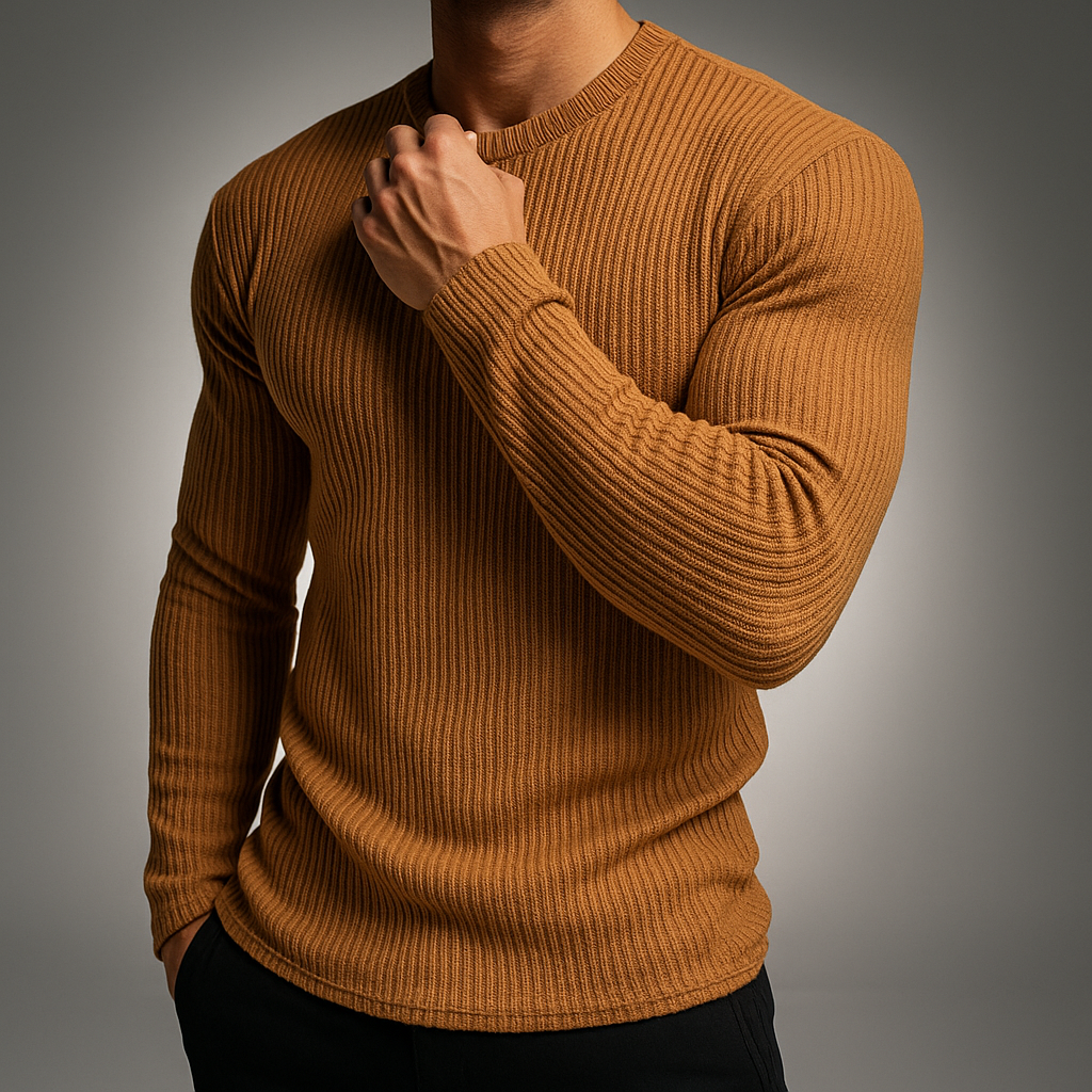 Luuk - Heren Gebreide Trui Rib Casual Smart met Aansluitende Pasvorm