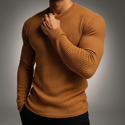Luuk - Heren Gebreide Trui Rib Casual Smart met Aansluitende Pasvorm