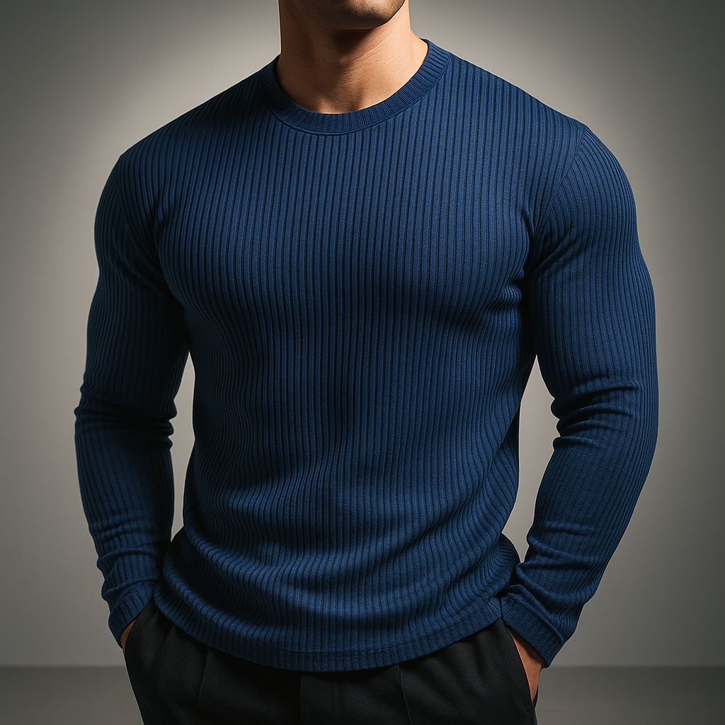 Luuk - Heren Gebreide Trui Rib Casual Smart met Aansluitende Pasvorm