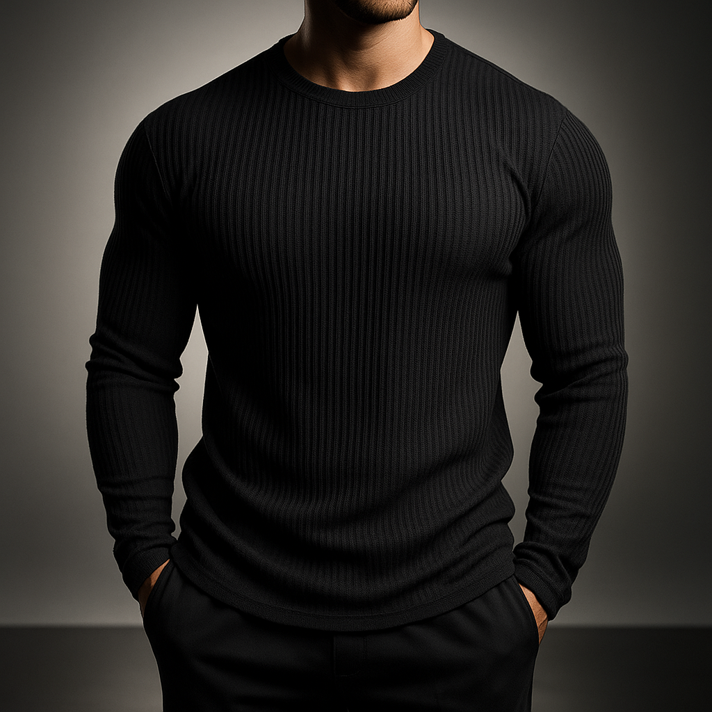 Luuk - Heren Gebreide Trui Rib Casual Smart met Aansluitende Pasvorm