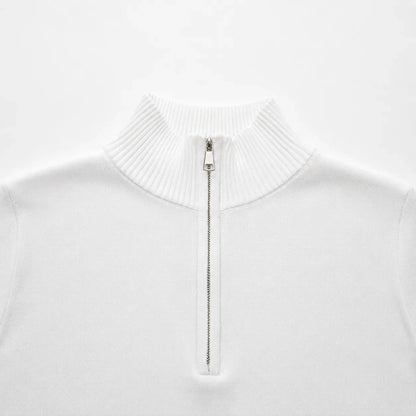 Luuk - Heren Trui Quarter Zip Gebreid in Nette Stijl met Opstaande Kraag