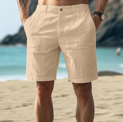 Luuk - Stoere Linnen Short Heren met Hoge Taille en Nette Knoop-Ritsluiting