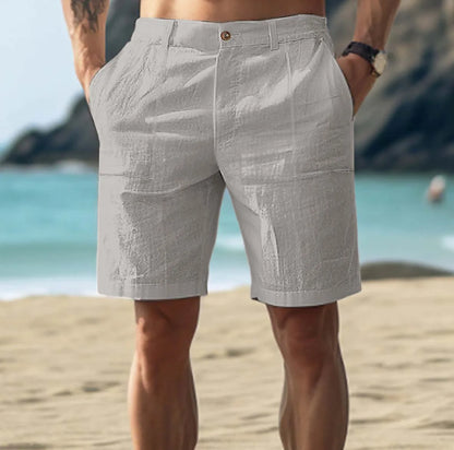 Luuk - Stoere Linnen Short Heren met Hoge Taille en Nette Knoop-Ritsluiting