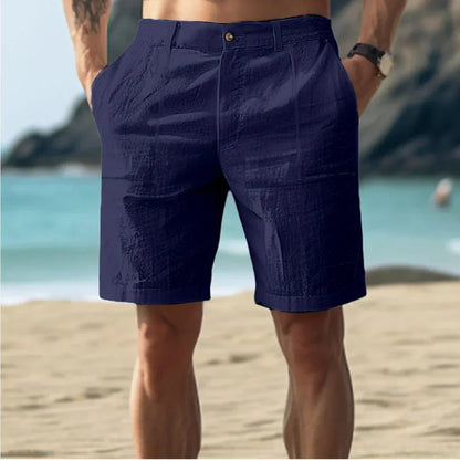 Luuk - Stoere Linnen Short Heren met Hoge Taille en Nette Knoop-Ritsluiting