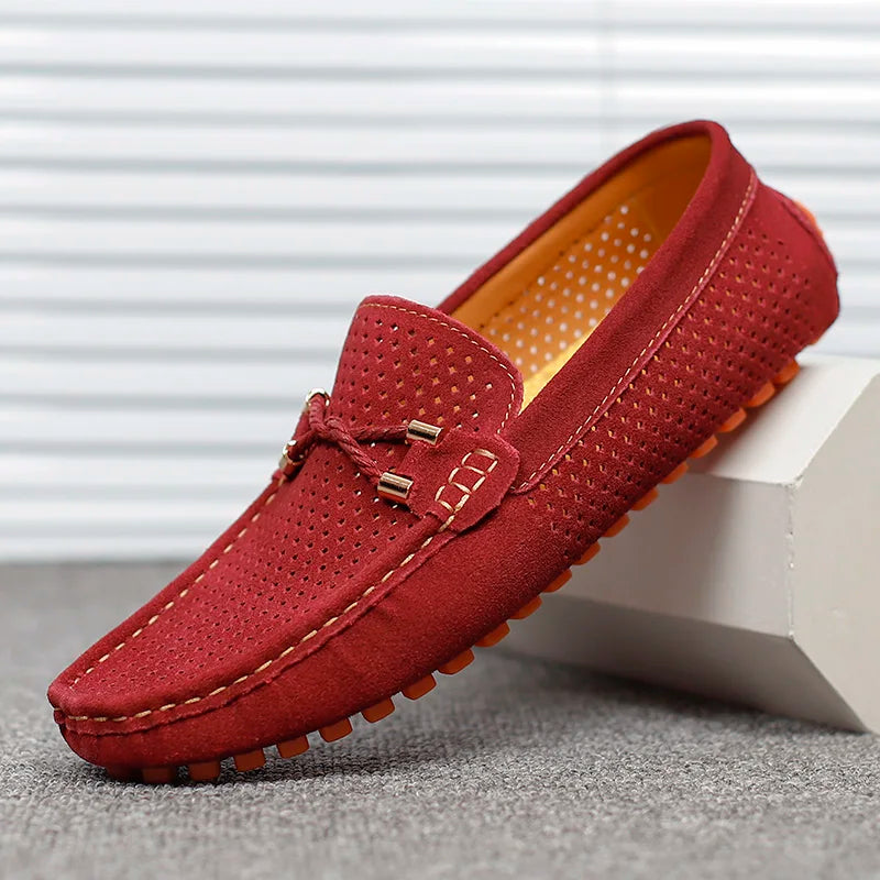 Luuk - Trendy Comfortabele Heren Loafers met Geperforeerd Bovenwerk en Metalen Gespdetail