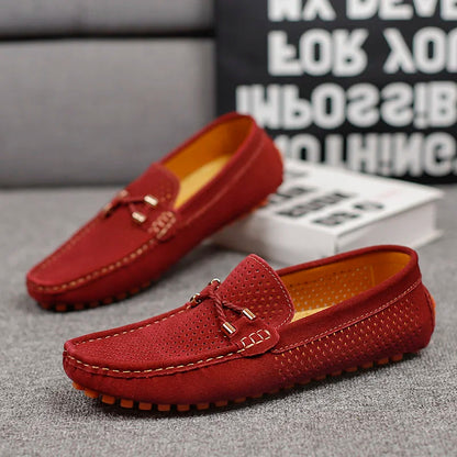 Luuk - Trendy Comfortabele Heren Loafers met Geperforeerd Bovenwerk en Metalen Gespdetail