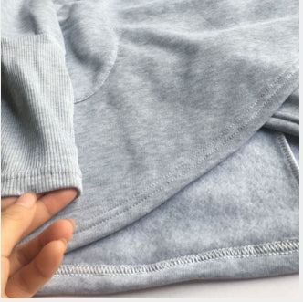 Lynn - Dames Lange Hoodie met Asymmetrische Overslagzoom en Zijzak
