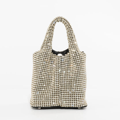 Tas Dames - Volledig Bedekte Strass Mini Bag met Dubbele Handgreep | Glamour