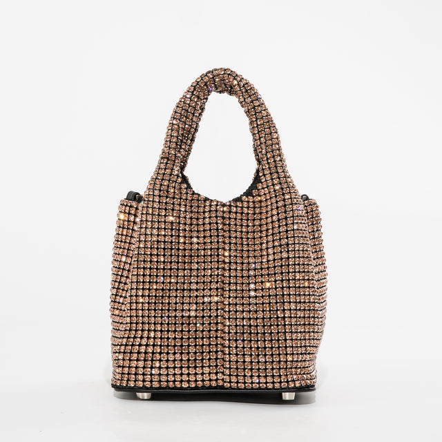 Tas Dames - Volledig Bedekte Strass Mini Bag met Dubbele Handgreep | Glamour