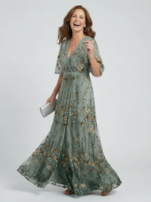 Marije - Romantische Maxi Jurk Dames met V-hals