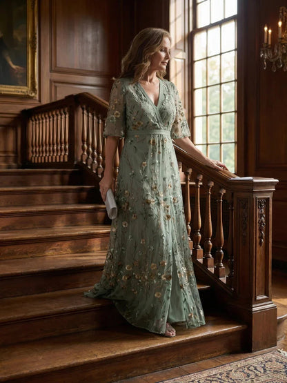 Marije - Romantische Maxi Jurk Dames met V-hals